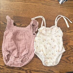 Jamie Kay Pink and Floral Baby Rompers